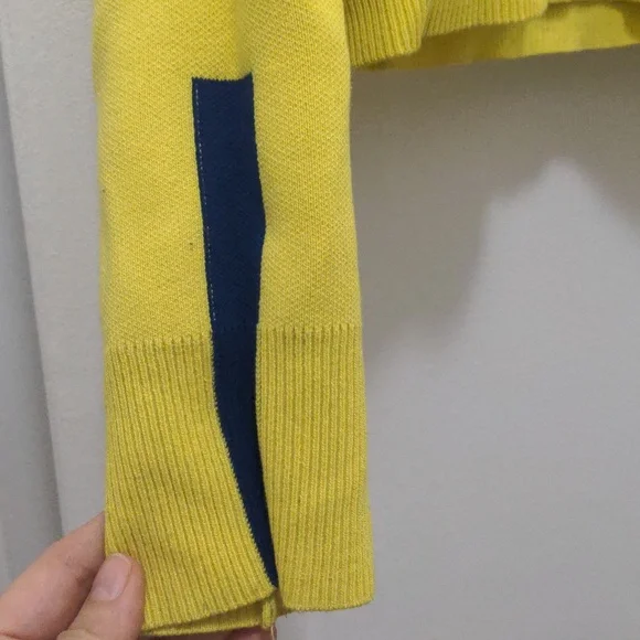 Fashion Nova - Size Small Yellow Long Sleeve Sweater with Blue strip on … - Picture 3 of 6